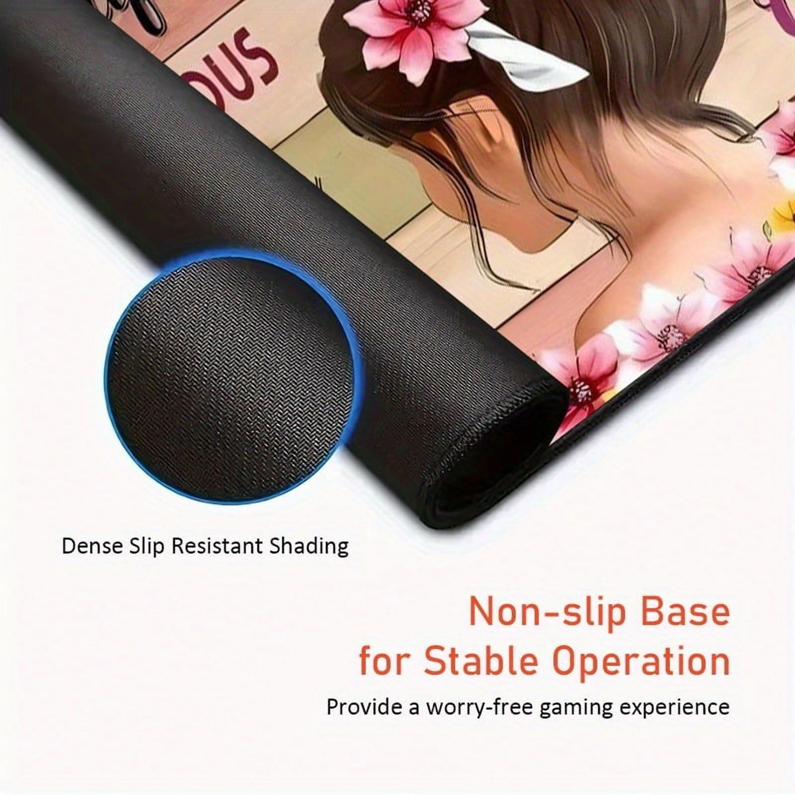 Inspirational Bible Verse Mouse Pad - 31.5"x11.8 Inch Non-Slip Rubber Desk Mat with Ergonomic Design, Soft & Comfortable for Gaming, Office, and Precision Work, Featuring "Victorious," "Strong,"