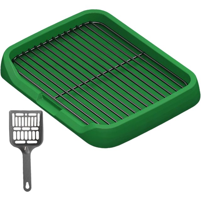 HUGFEGWE Dog Toilet Dog Potty Tray Keep Paws and Floors Clean Removable Potty Trainer Puppy Pee Pad Holder for Small Medium Large Dogs, Green CJB91-37795