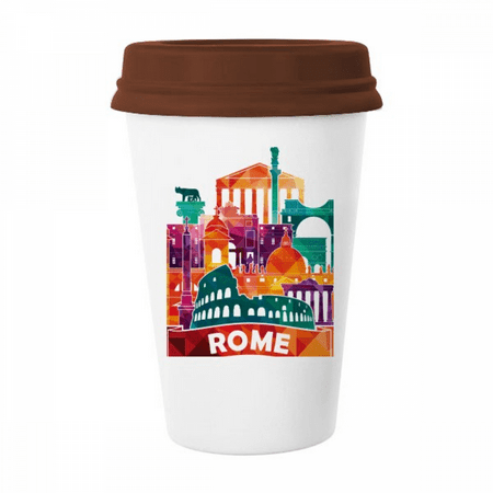 

Italy Rome Landscape Landmark Mug Coffee Drinking Glass Pottery Cerac Cup Lid