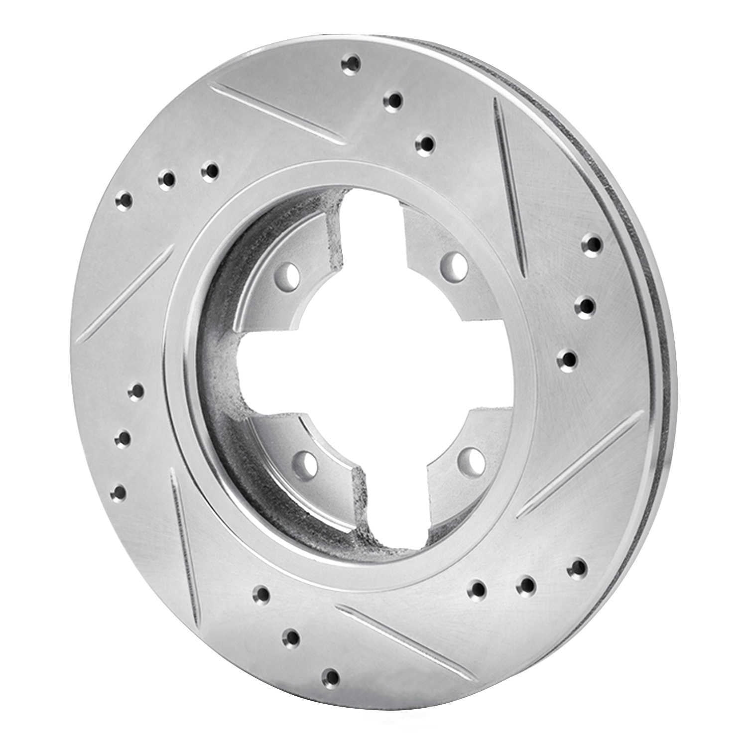 Dynamic Friction Company 631-67074L DFC Brake Rotor - Drilled And Slotted - Silver