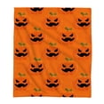 thumbnail image 2 of Halloween Faux Fur Throw Blanket with Cute Spooky Embroidery, Cozy Soft Warm Fall Throw for Couch Bedroom Living Room, Ideal Seasonal Gift Home Decorative Accent(51 x 59",Pumpkin), 2 of 6