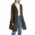thumbnail image 4 of Chaqueta impermeable impermeable a prueba de viento de longitud media con cremallera impermeable y capucha para mujer, 4 of 6