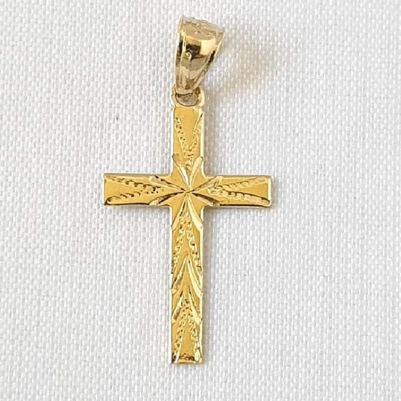 14K Yellow Gold Cross Pendant