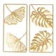 thumbnail image 2 of Decoración de pared Jadeshay 2 piezas Hoja de Ginkgo Dorada, 2 of 14