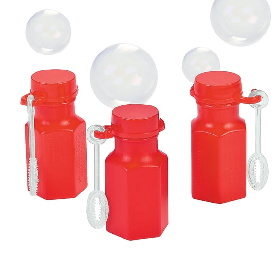 Red Hexagon Bubble Bottles - Toys - 48 Pieces