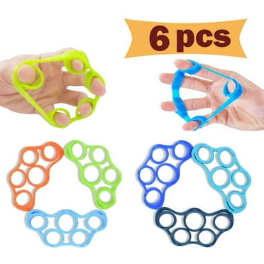 Rungopro Hand Grip Strengthener, Finger exerciser, Grip Strength Trainer (6 PCS),Forearm grip workout, Finger Stretcher, Relieve Wrist Pain, Carpal tunnel.