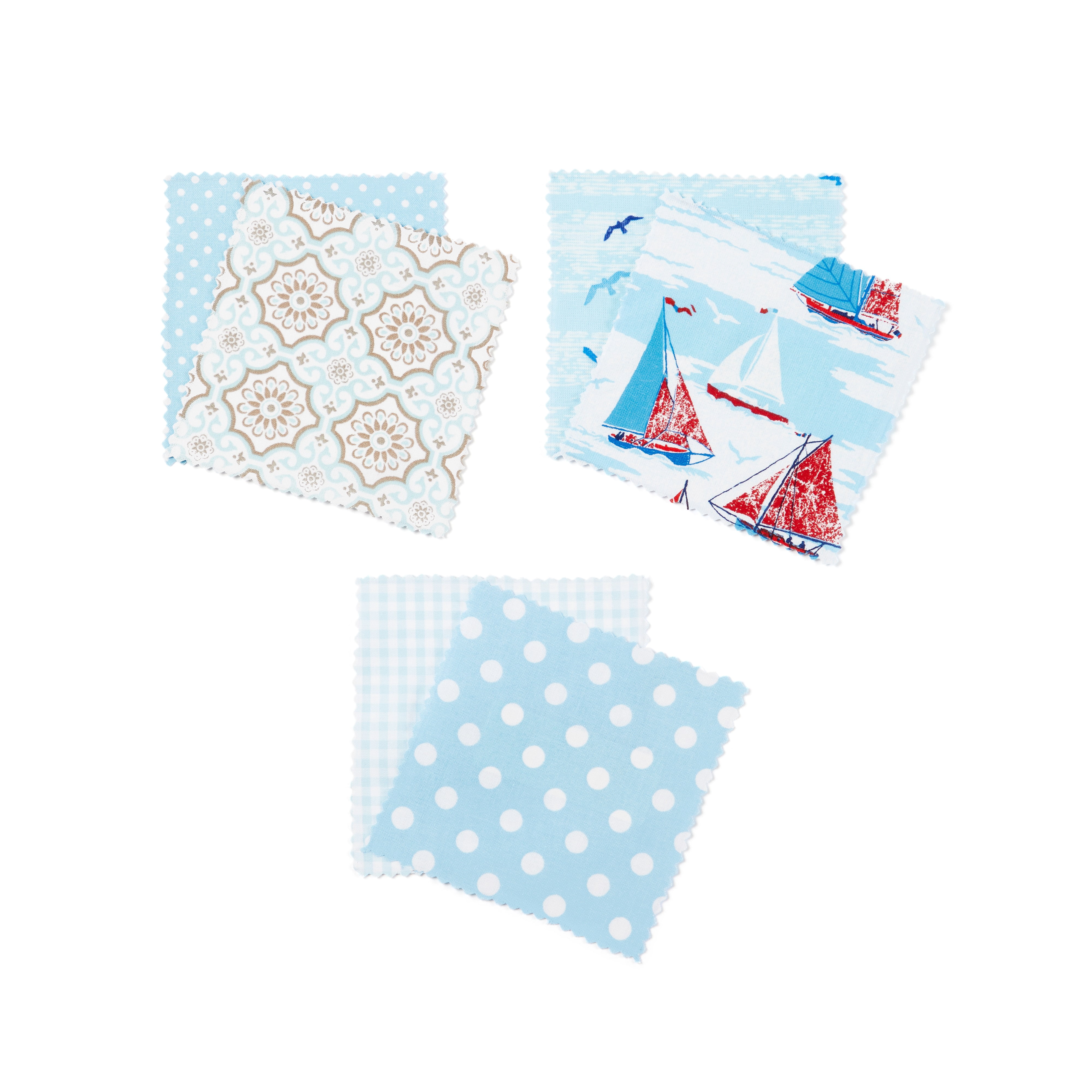 Waverly Inspirations 44" 100% Cotton Dot-Print Sewing & Craft Fabric 8 yd By the Bolt, Blue and White
