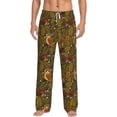 thumbnail image 2 of Lsque Autumn Leaves Owl Squirrel Print Men's Pajama Pants, Lounge Pant - Comfortable Home Wear,Elastic Waistband, Stylish Design-X-Large, 2 of 9