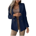 thumbnail image 2 of Sakmal Blue Spring Coats for Women Dressy Long Sleeve Lightweight Solid Button Down Cardigan Womens Jackets Trendy, 2 of 9