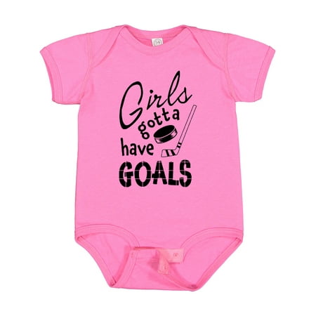 

Inktastic Girls Gotta Have Goals- Hockey Player Gift Baby Girl Bodysuit