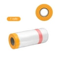 thumbnail image 3 of Uxcell Pre-Taped Masking Film 43.3"x65.6ft Double Adhesive Tape and Drape Painters Plastic Drop Cloth Film with Tape Plastic Sheeting for Automotive Painting Covering, 3 of 7