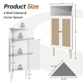 thumbnail image 2 of furlinkhm 4-Tier Corner Cabinet with Doors & Shelves, Rattan Freestanding Bar Storage Cabinet, Corner Table for Small Spaces, Living Room, Kitchen, Bathroom (White), 2 of 9