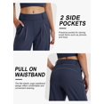 thumbnail image 4 of Pantalones de vestir de pierna ancha Libin para mujer, cintura alta, color azul marino, 4 of 8