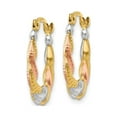 thumbnail image 3 of Gem & Harmony 14K White and Rose Pink Gold Hollow Scalloped Hoop Earrings for Women, 3 of 5