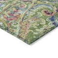 thumbnail image 5 of 9' X 12' Fern Green And Artichoke Green Paisley Washable Indoor Outdoor Area Rug, 5 of 5