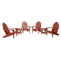 Highwood 6-pc Classic Westport Adirondack Set with 4 Classic Westport Adirondack Chairs and 2 Folding Side Tables - Outdoor, Eco-friendly, Synthetic Wood