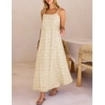 thumbnail image 5 of Merokeety Womens Summer Spaghetti Maxi Dress Sleeveless Floral Lace Eyelet Beach Sundress Apricot m, 5 of 6