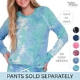 thumbnail image 3 of Hello Mello Dyes The Limit Lounge Long Sleeve Pajama Top, Aqua Small/Medium (Women's), 3 of 7