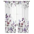 thumbnail image 7 of Sheer Curtains 84 inches Long, Rustic Leaves Robin Bird Farmhouse Style Light Filtering Sheer Window Curtains Rod Pocket Voile Drapes for Bedroom Living Room, 52"W x 84"L 2 Panels, 7 of 7