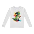 thumbnail image 4 of Pyjamas pour Garçons Ensemble de Pyjama Imprimé Dinosaure Col Rond Manches Longues Pantalon 2 Pcs Printemps Automne Pyjamas pour Enfants Gris Clair 4 Ans-5 Ans, 4 of 5