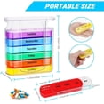 thumbnail image 5 of Pastillero organizador de 7 días, 4 veces al día, organizador semanal de tabletas con 28 compartimentos, caja de almacenamiento de medicamentos portátil para ancianos, hombres y mujeres, 5 of 5