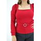 thumbnail image 4 of Blusa escote cuadrado Roman Fashion /Tallas Extras, 1849 (Rojo) rojo 40, 4 of 7
