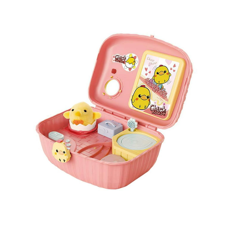 Play House Chick Toy Kit With Storage Box Funny Chicken Raising Game  Interactive Toys For Kids Girls