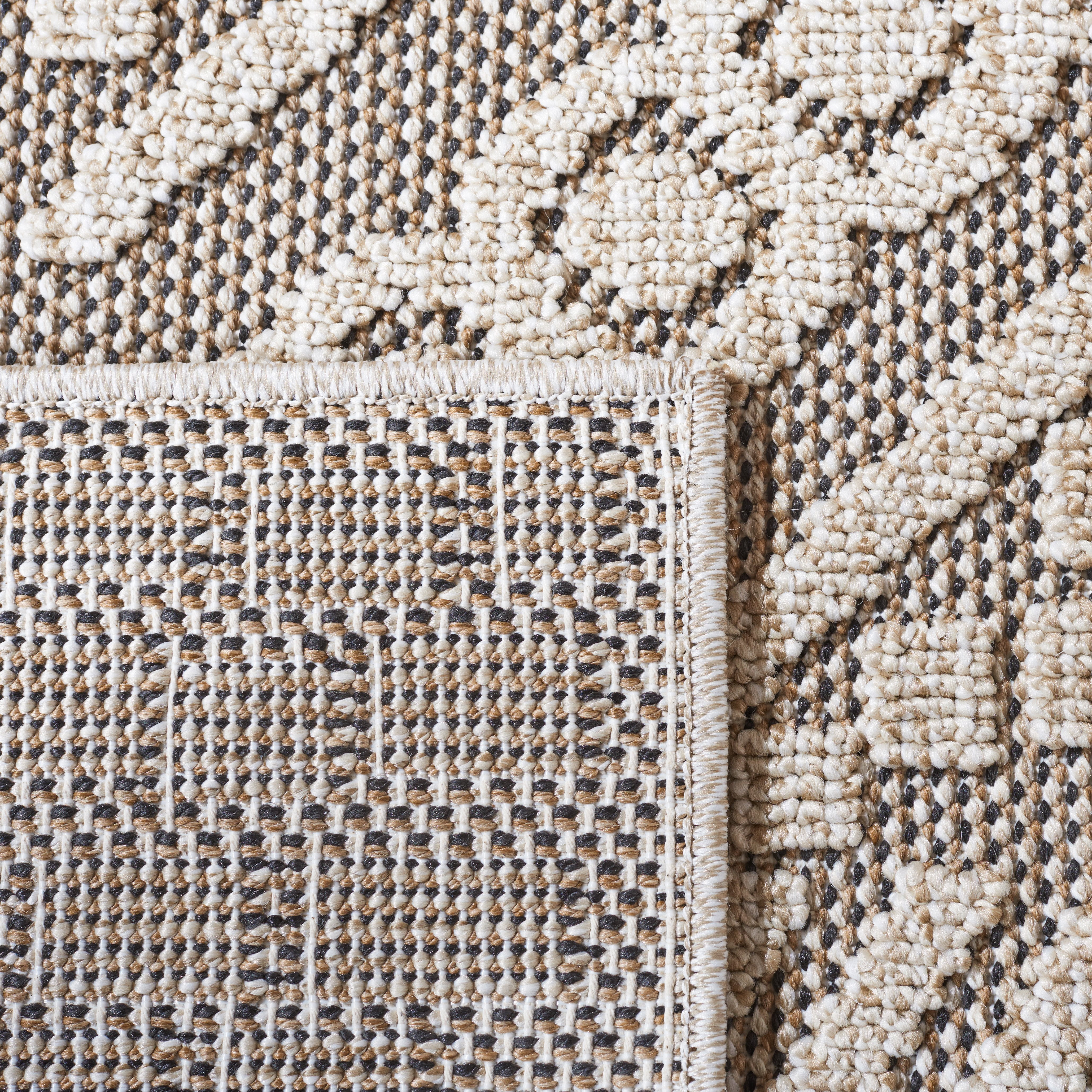 SAFAVIEH Global Hermite Bordered Indoor/Outdoor Area Rug, Beige/Light Beige, 4' x 6'