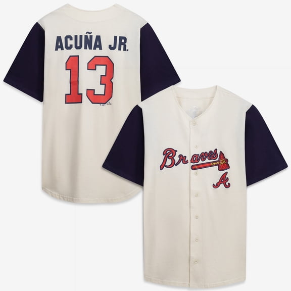 Men's Profile Cream/Navy Atlanta Braves Big & Tall Two-Color Fashion Jersey