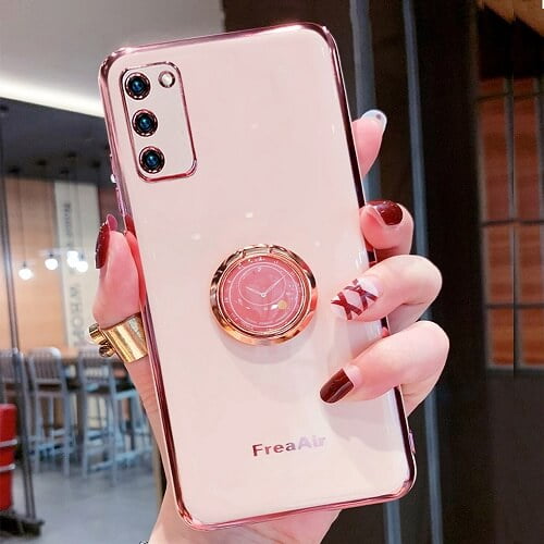 For Samsung Galaxy S20 FE Pink Ring Case Luxury Stream Plating Elegant Cover Case