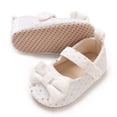 thumbnail image 2 of Otqutp Baby Girls Boys Bow Canvas Sandals Hook Loop Dot Sequins Glitter Walking Shoes New Born Closed Toe Ankle Summer Shoes, 2 of 9