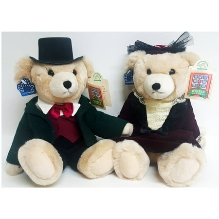 Applause Toy Store - Applause Winter Wishes Charles & Olivia Winthrop Husband Wife Jointed Victorian Teddy Bear