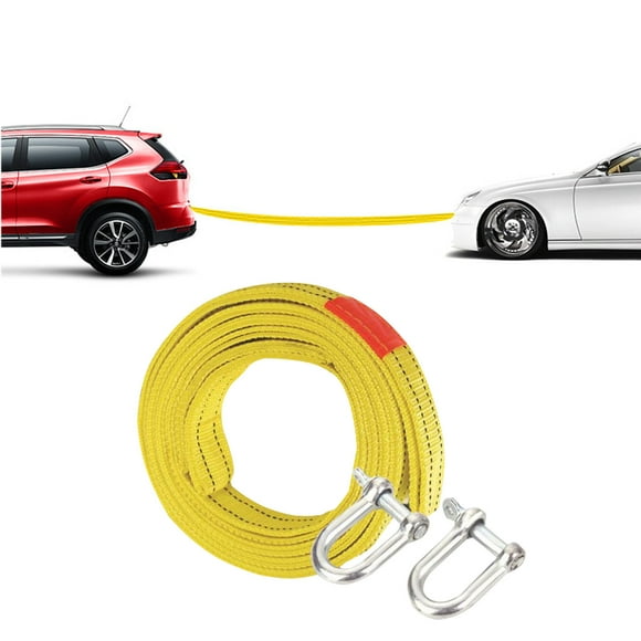 Dvkptbk Heavy Duty Tow Trailer Winch Strap with Snap Hook 16.4Ft 11000 Lb Rope,Strengthened Car Tow Recovery Cable for Road Vehicle Truck Suv,(U Shaped Hook) Tow Rope Car Accessories