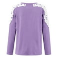 thumbnail image 5 of Timegard Hauts pour Femmes en Dentelle à Manches Longues Col Ras du Cou Confortables Couleur Unie T-Shirt d'Automne Chic Décontracté Hauts Amples, 5 of 5