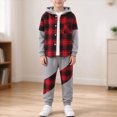 thumbnail image 2 of Gerichy Toddler Boy Clothes Fall Winter Outfit, Boys Clothes 2T 3T 4T 5T 2 Piece Plaid Hooded Button Top Pants Set for Toddler Little Kids 3T-7T, 2 of 7