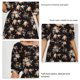 thumbnail image 3 of Camiseta de verano con cuello en V para mujer, cintura elástica, manga corta, estampado floral, dobladillo suelto, 3 of 6
