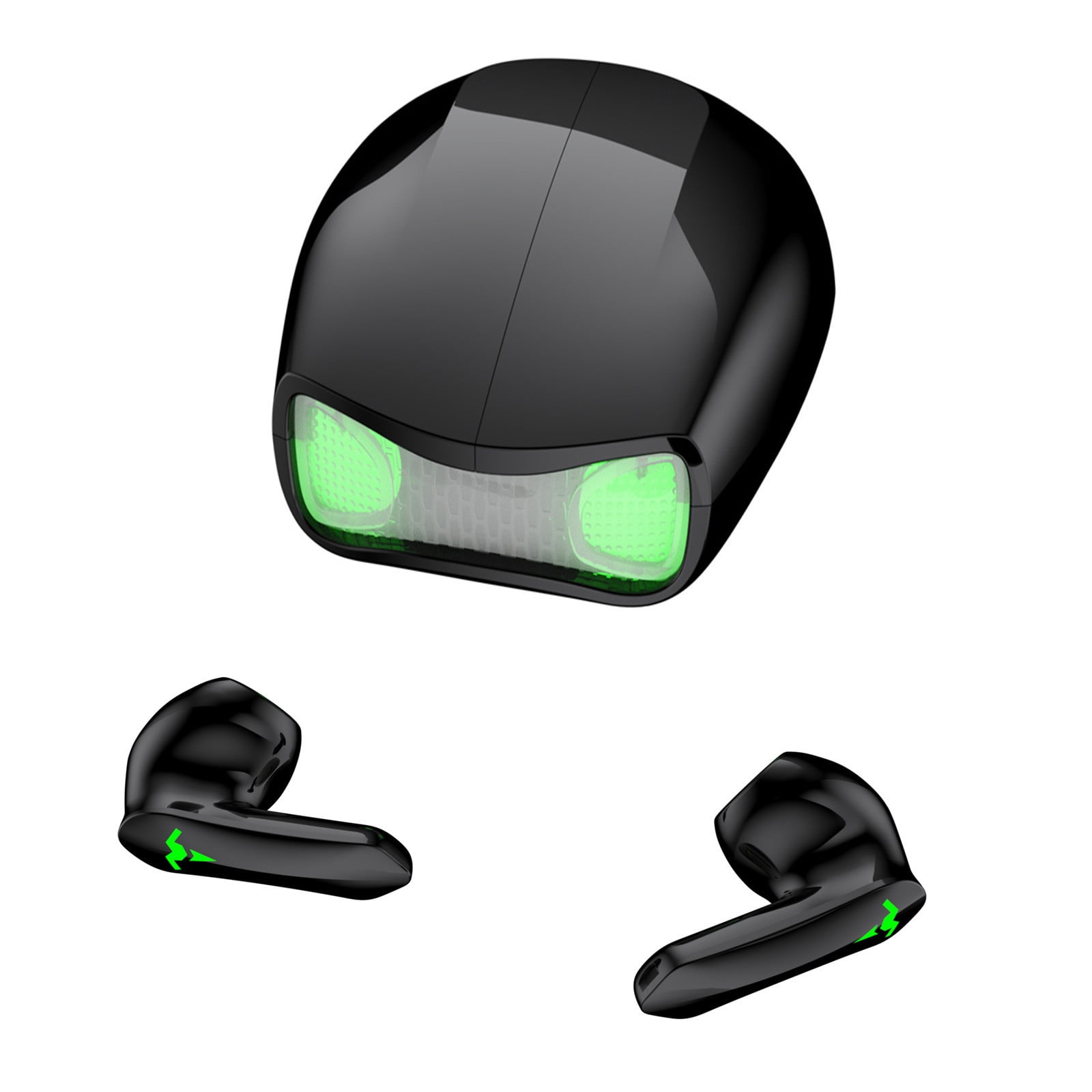 Bluetooth Headphones True Wireless Earbuds 60H Playback LED Power Display Earphones with Wireless Charging Case IPX5 Waterproof in-Ear Earbuds with Mic for TV Smart Phone Laptop Computer Sports,Black