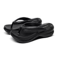 thumbnail image 1 of Chanclas de suela gruesa de 6 cm, deslizadores de verano para mujer, sandalias antideslizantes de playa suaves de Eva, color negro, 1 of 5