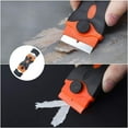 thumbnail image 5 of Glass scraper, scraper with 10 metal blades and 5 plastic blades, glass scraper for window cleaning, label removal, glue, paint, stickers, 5 of 5