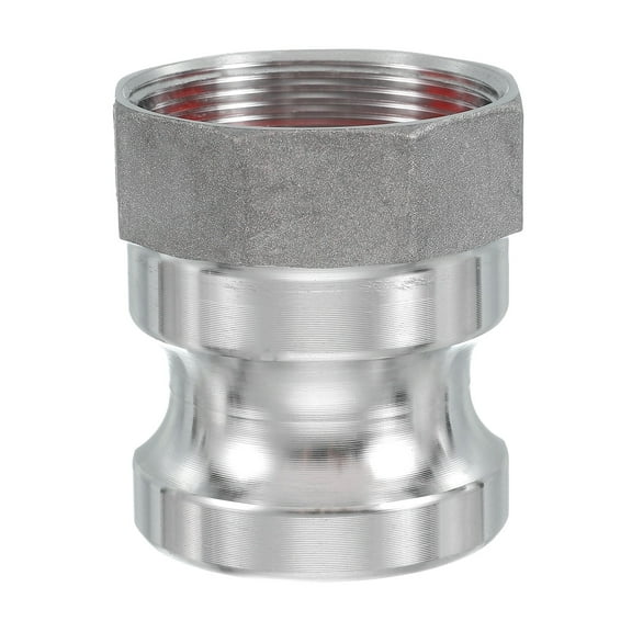 Uxcell 1 Pcs 2" Part A Female Adapter x Female Thread Cam Groove Hose Fittings Silver