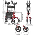 thumbnail image 2 of Yescom Déambulateur Vertical avec Siège, Aides Pliables Durables pour Tout-Terrain pour Aînés, Rouge, 2 of 10