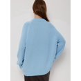 thumbnail image 5 of Women'S Oversized Sweaters Fall Outfits Trendy Crewneck Long Sleeves Knit Fashion Pullover Tops Sky Blue M, 5 of 8