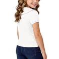 thumbnail image 5 of Kinrui Girls Peter Pan Collar T-Shirt Puff Short Sleeve Summer Tops Back to School Cute Tees 0-9 Years, 5 of 9