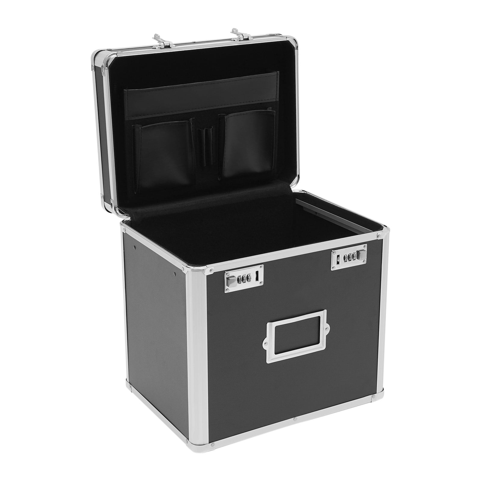 Dwellnix Aluminum Document Case, Black Heavy-Duty File Storage Box & Portable Business Briefcase for Professionals