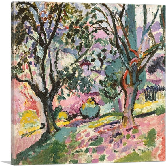 ARTCANVAS Olive Trees at Collioure 1905 Landscape Canvas Art Print by Henri Matisse - Size: 18" x 18" (0.75" Deep)