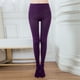 thumbnail image 2 of Leggings Prolriy con forro polar para mujer, ajustados, de terciopelo, para fitness, elásticos, informales, para ejercicio, con empalme, cálidos, térmicos, morados, XXL, 2 of 7