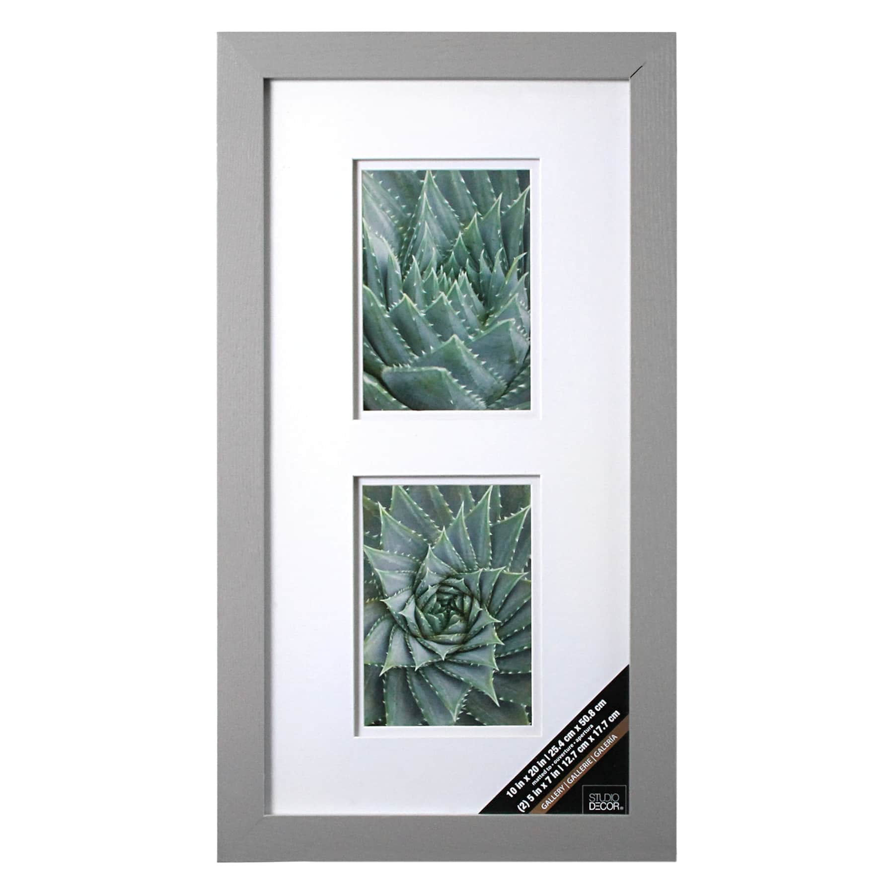 8 Pack 2 Opening Gray 5" x 7" Collage Frame with Double Mat, Gallery