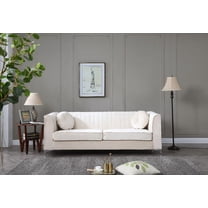 Modern Velvet Sofa 220cm with Heavy Duty Chrome Legs and Pocketed Coil Cushions