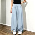 thumbnail image 6 of Lmnyox Wide Leg Pants for Girls Fashion Cute Baggy High Waist Trousers Lightweight Solid Color Workout Pants, 6 of 7