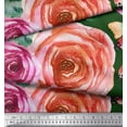 thumbnail image 2 of Soimoi polyester Crepe Fabric Leaves & Rose Flower Decor Fabric Printed Yard 42 Inch Wide, 2 of 3